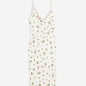 H&M Strawberry Midi Bias Cut Dress - SIZE SMALL